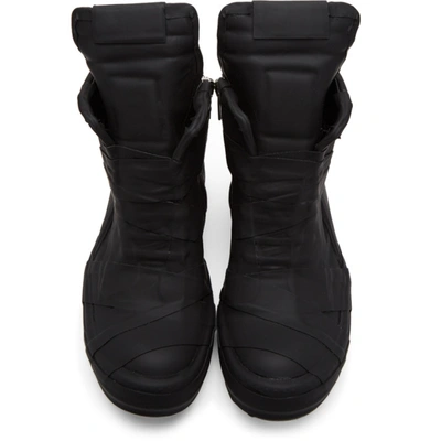 Shop Rick Owens Black Rubber Geobasket High-top Sneakers In 99 Blk