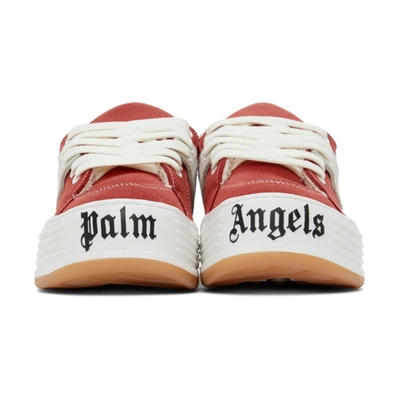 Shop Palm Angels Red Low Top Snow Sneakers In Red/white