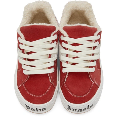 Shop Palm Angels Red Low Top Snow Sneakers In Red/white