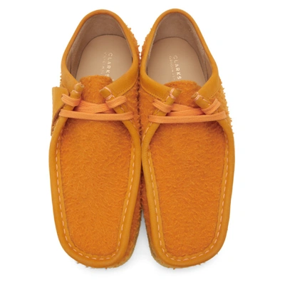 Shop Aimé Leon Dore Orange Clarks Originals Edition Wool Wallabee Boots