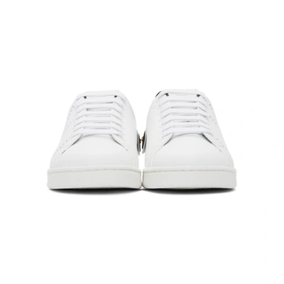 Shop Valentino White  Garavani Vlogo Backnet Sneakers In G58 Bianco/