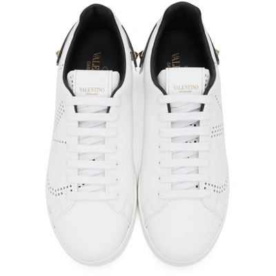 Shop Valentino White  Garavani Vlogo Backnet Sneakers In G58 Bianco/