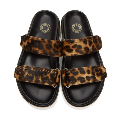Shop Dries Van Noten Brown & Black Calf-hair Cheetah Sandals In 102 Camel