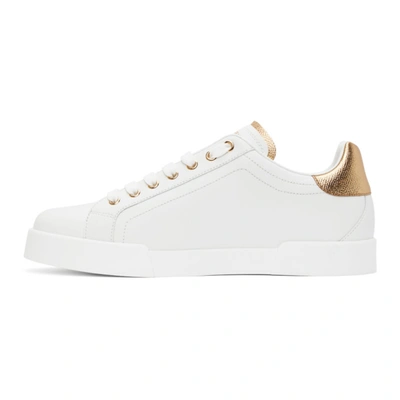 Shop Dolce & Gabbana Dolce And Gabbana White Dauphine Sneaker In 8b996 Bianc