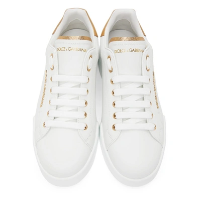 Shop Dolce & Gabbana Dolce And Gabbana White Dauphine Sneaker In 8b996 Bianc
