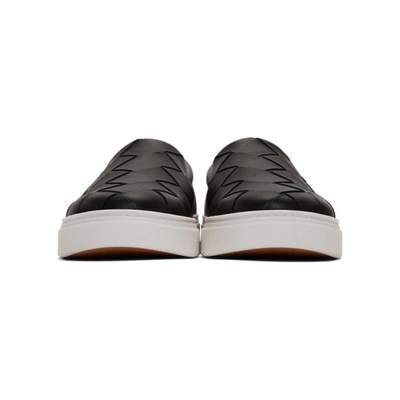 Shop Bottega Veneta Black Maxi Intrecciato Slip-on Sneakers In 1000 Black