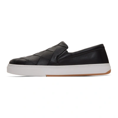 Shop Bottega Veneta Black Maxi Intrecciato Slip-on Sneakers In 1000 Black