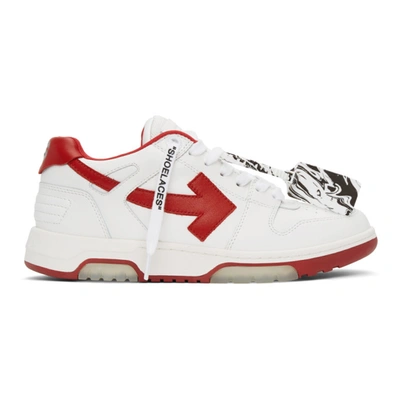 Shop Off-white White And Red Out Of Office Sneakers In 0125 Whtred