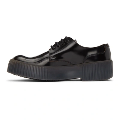 Shop Acne Studios Black Calfskin Derbys In Black/grey