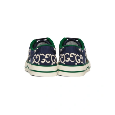 Shop Gucci Navy Gg 1977 Tennis Sneakers In 4370 Navy