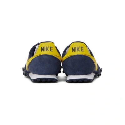 Shop Nike Navy Waffle Racer Sneakers In 400 Obsidia
