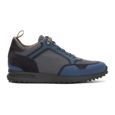 Shop Dunhill Blue Radial Runner Sneakers In 059 Ink