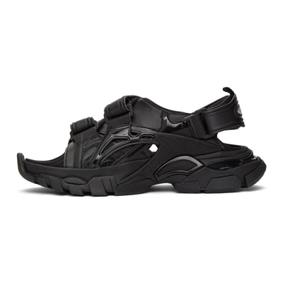 Shop Balenciaga Black Track Sandals In 1000 Black