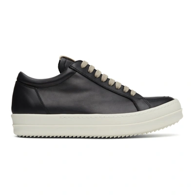 Shop Rick Owens Black Vintage Low Sneakers In 91 Blk