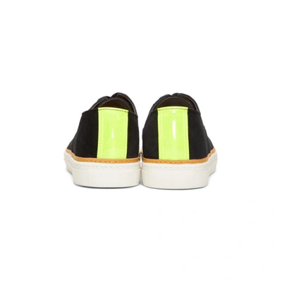 Shop Junya Watanabe Black Suede Reflector Sneakers In 1 Blk/neon