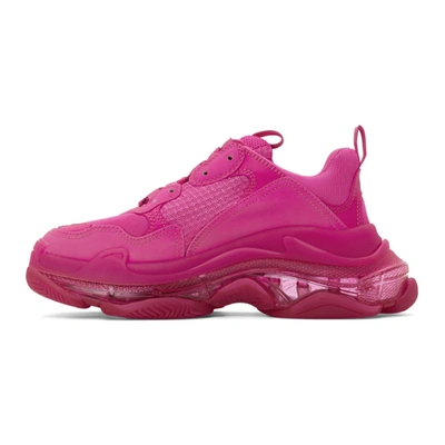 Shop Balenciaga Pink Triple S Clear Sole Sneakers In 5059 Pink