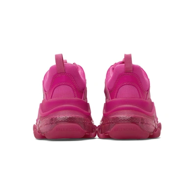 Shop Balenciaga Pink Triple S Clear Sole Sneakers In 5059 Pink