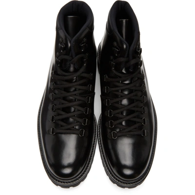 Shop Common Projects Black Leather Hiking Boots In 7547 Black