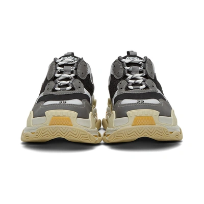 Shop Balenciaga Grey And Black Triple S Sneakers In 1258grey/y