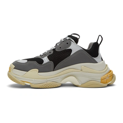 Shop Balenciaga Grey And Black Triple S Sneakers In 1258grey/y