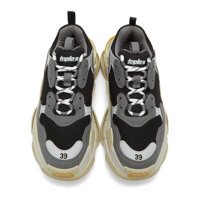 Shop Balenciaga Grey And Black Triple S Sneakers In 1258grey/y