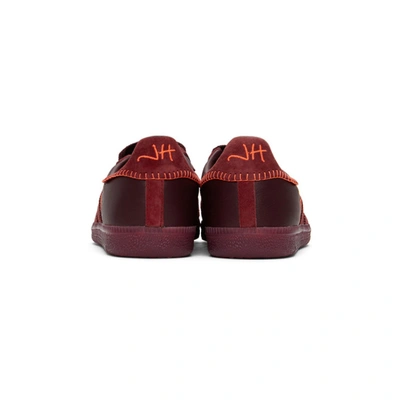 Shop Adidas Originals Burgundy Jonah Hill Edition Samba Sneakers In Noble Maroo