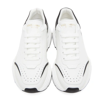 Shop Dolce & Gabbana Dolce And Gabbana White And Black Daymaster Sneakers In 89697 Biane