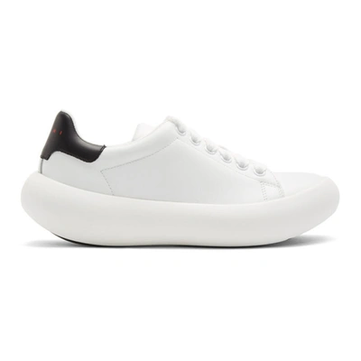 Shop Marni White Banana Sneakers In White/black