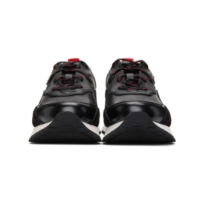 Shop Hugo Black Cubite Running Sneakers In 001 Black
