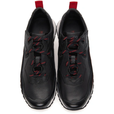 Shop Hugo Black Cubite Running Sneakers In 001 Black