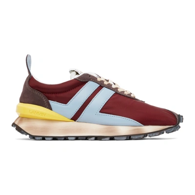 Shop Lanvin Burgundy Nylon Bumper Sneakers In 3922 Burgun