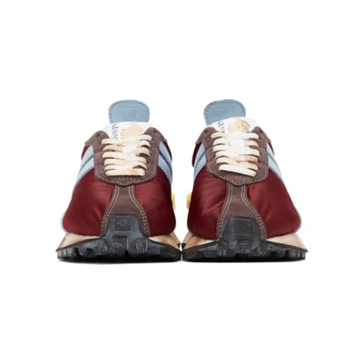 Lanvin Bumpr Leather & Mesh Running Sneakers In 3922 Burgun