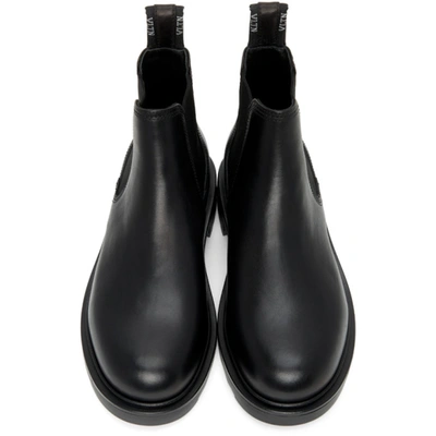 Shop Valentino Black  Garavani Beatle Chelsea Boot In D76 Nero/ne