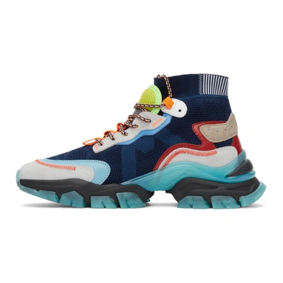 Shop Moncler Navy Leave No Trace High-top Sneakers In 780 Multi