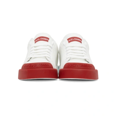Shop Dolce & Gabbana White & Red Portofino Sneakers In 89926 Biaro