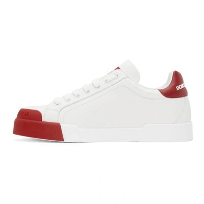 Shop Dolce & Gabbana White & Red Portofino Sneakers In 89926 Biaro