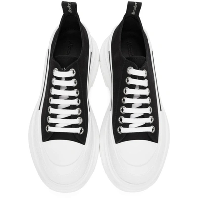 Shop Alexander Mcqueen Black & White Tread Slick Lace-up Sneakers In 1070black/w