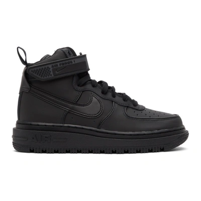 Nike Black Air Force 1 Boot Sneakers In Black/black/grey | ModeSens