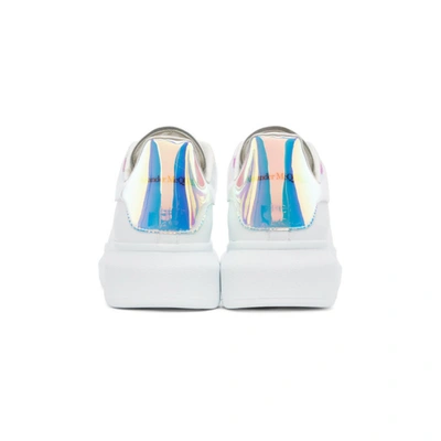 Shop Alexander Mcqueen White Holographic Oversized Sneakers In 9375white/s