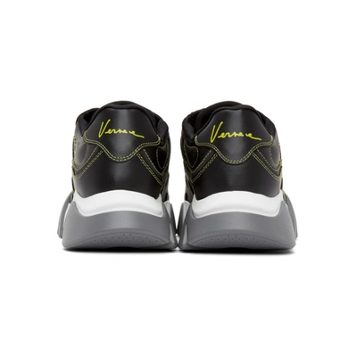 Shop Versace Black And Yellow Pop Medusa Low-top Sneakers In Dn5l Black