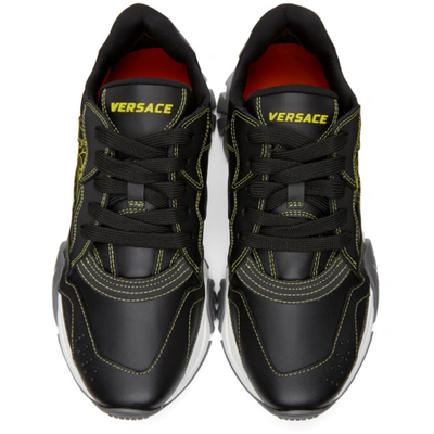 Shop Versace Black And Yellow Pop Medusa Low-top Sneakers In Dn5l Black