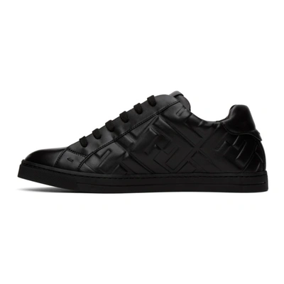 Shop Fendi Black Leather 'forever ' Sneakers In F0abb Black