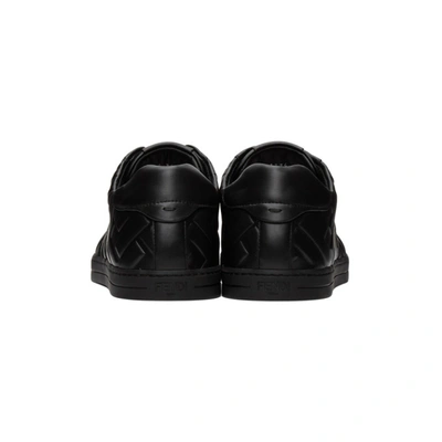 Shop Fendi Black Leather 'forever ' Sneakers In F0abb Black