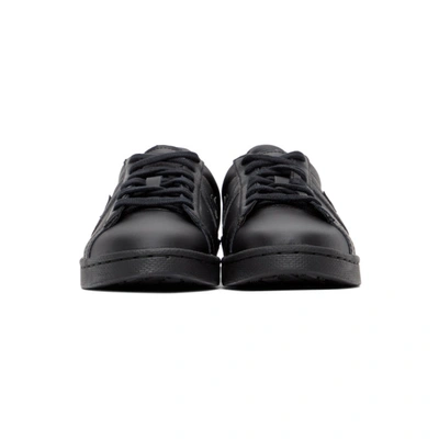 Shop Converse Black Leather Pro Ox Sneakers In Black/black/black