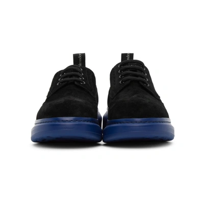 Shop Alexander Mcqueen Ssense Exclusive Black And Blue Hybrid Oversized Brogues In Black / Blu