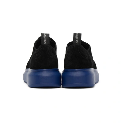 Shop Alexander Mcqueen Ssense Exclusive Black And Blue Hybrid Oversized Brogues In Black / Blu