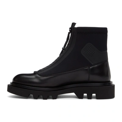 Shop Givenchy Black Neoprene Combat Boots In 001-black