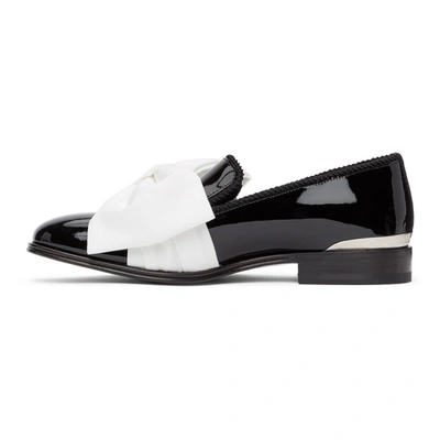 Shop Alexander Mcqueen Black & White Leather Loafers In 1071 Black/white/sil