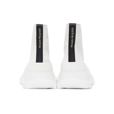 Shop Alexander Mcqueen White Suede Tread Slick Sneakers In 9089whi/whi