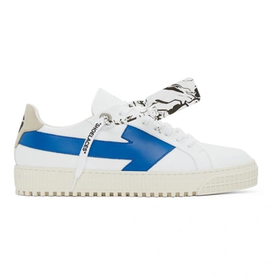 Shop Off-white White & Blue Arrows Sneakers In White/blue